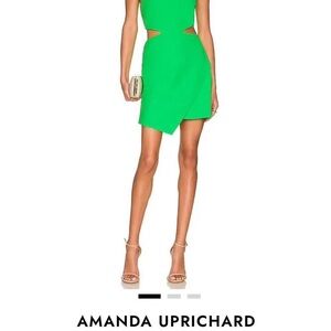 Amanda Uprichard Green Cutout Mini Dress
